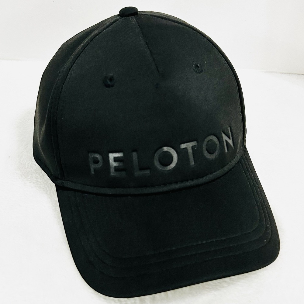 Peloton Wordmark Workout Sports Exercise Hat Cap Adjustable Strapback Black - Picture 3 of 5